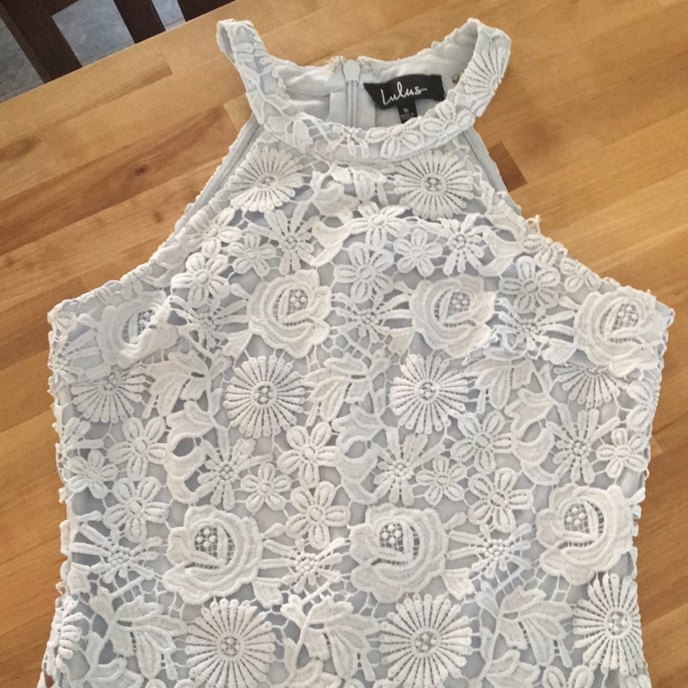 Lulu’s light blue love poem dress